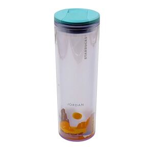 Starbucks Jordan Edition Travel Tumbler 16 oz Plastic w/ Teal Flip Lid – Rare